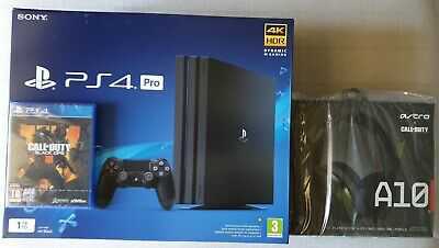 Sony PlayStation 4 Pro 1TB Jet Black Console + COD Black Ops + Astro A10 Headset