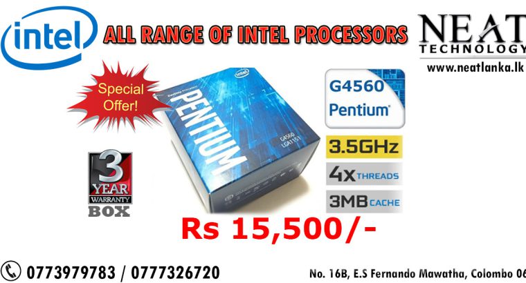 Intel G4560 Pentium Processor LGA1151 (3.5 GHZ,3MB Cache)