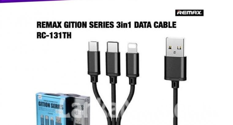 3 in 1 charge Cable / 3 in 1 charge Data Cable – Remax RC-131TH Gition Series 3in1 Data Cable
