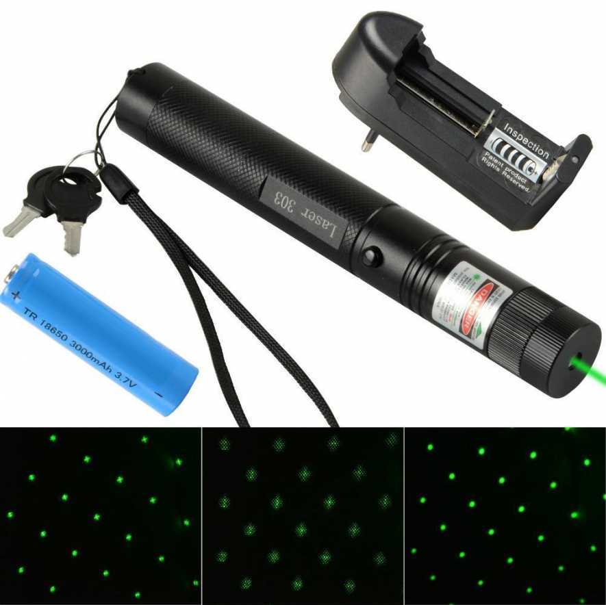Hunting 8km 532nm Green Laser pointer high Powerful Adjustable Focus with Star cap