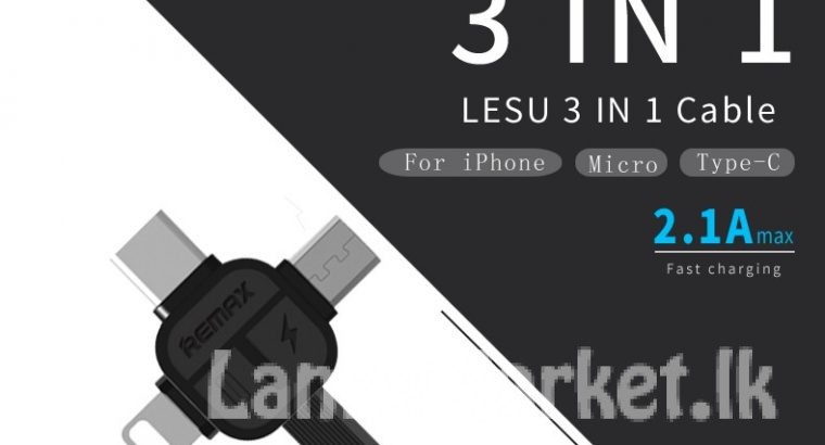 3 in 1 Data Cable / 3 in1 Cerpex Data Cable / Remax cerpexov 3 in1 Data Cable and charger