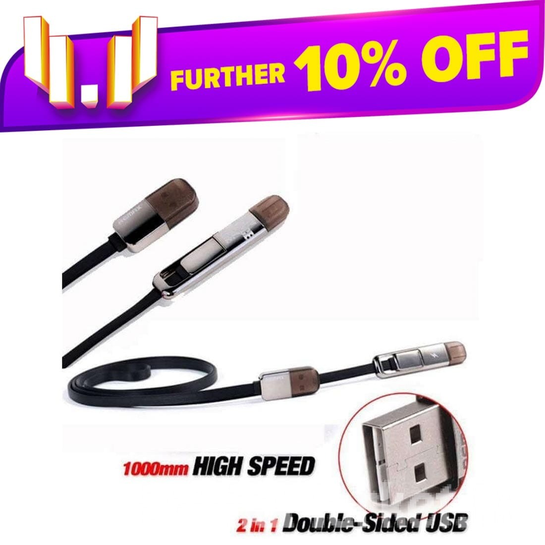 2 in 1 Data Cable / Remax iPhone & Micro Transformers 2 in 1 Data Line High Speed Cable