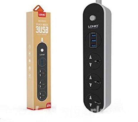 LDNIO Extension Power Cord / Power Socker / LDNIO SC3301/ 3 Power Socket With 3 USB Extension cord