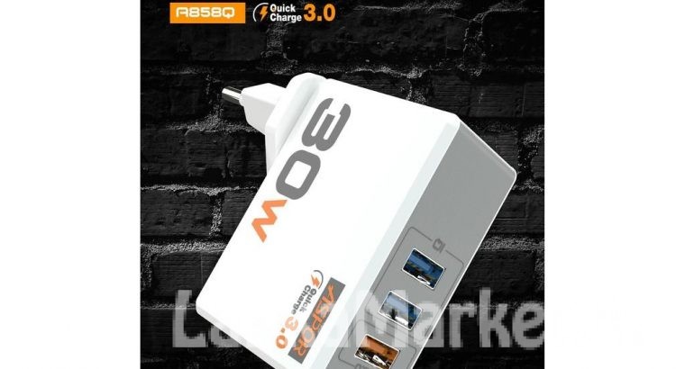 USB Quick Charge Adapter / USB Quick Charging  Adapter / Aspor A858 3.0 USB Quick Charge Adapter – 3 in 1