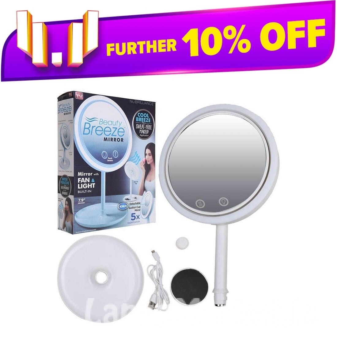 Cosmetic Mirror with Fan & Light