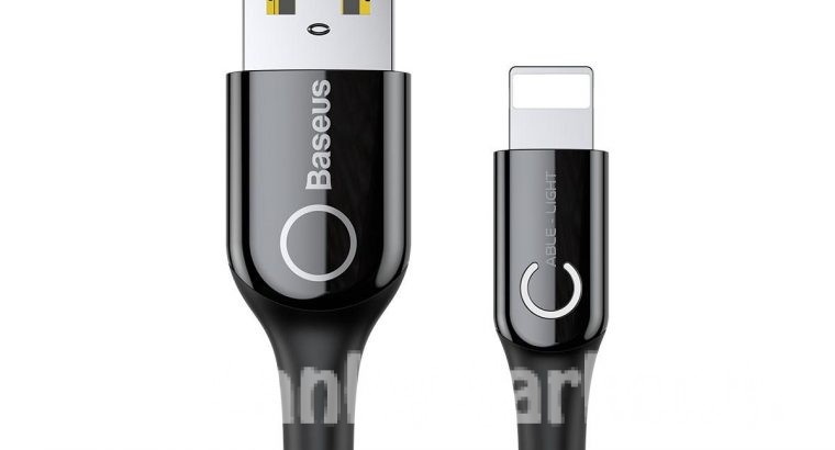 BASEUS C-SHAPED LIGHT INTELLIGENT POWER-OFF TYPE-C CABLE /  C-Shaped Light inteligent Auto Power -Off Cable for iPhone