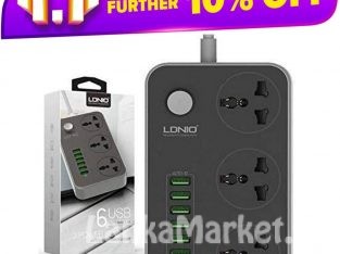 LDNIO SC3604 Extension Cord with 3 Socket Outlets and 6 USB