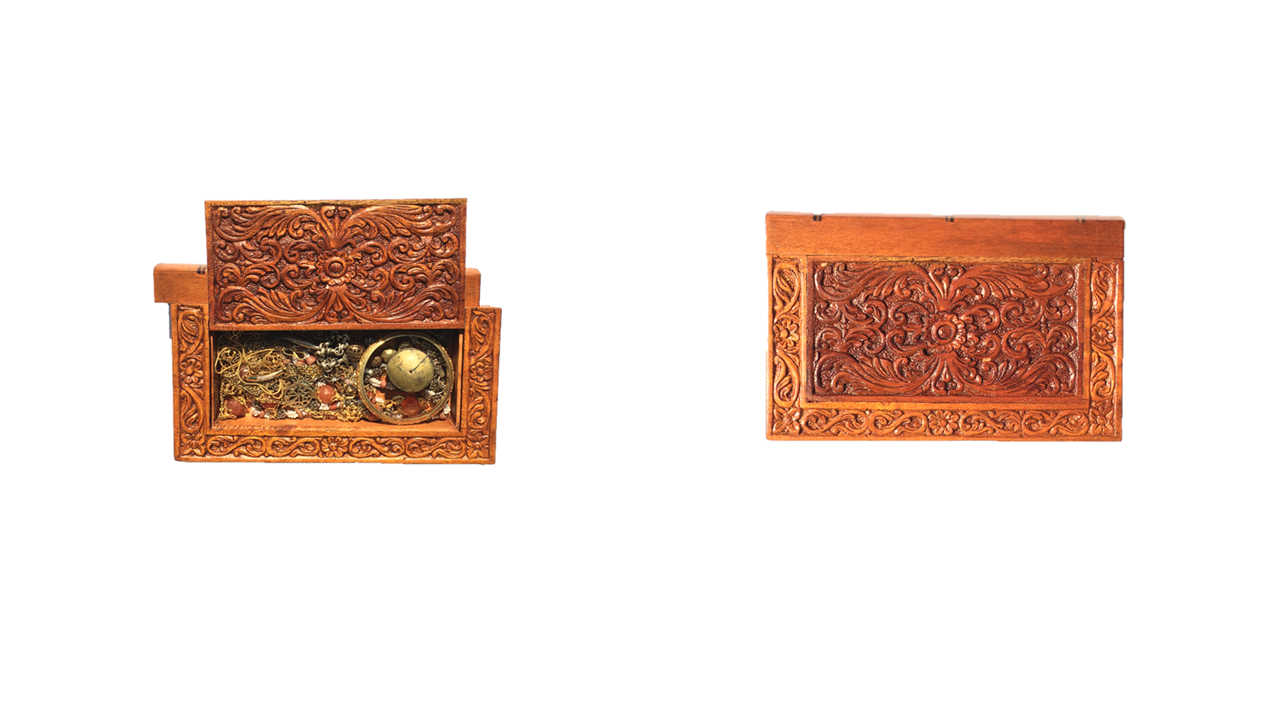 Wood Carving Secret Wood jewelry Box
