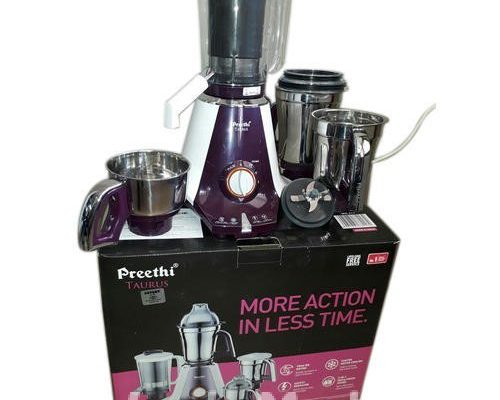 Preethi Taurus mixer grinder 750 Watt (White/Dark Violet)