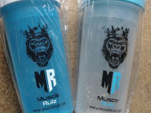 Muscle Rulz protein shake bottles
