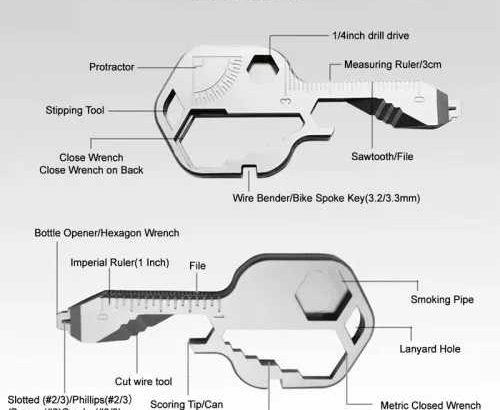 Multitool Key Universal Keys Gear Clips Measuring Adjustable Portable Home Hand Tool Key Ring Wrench