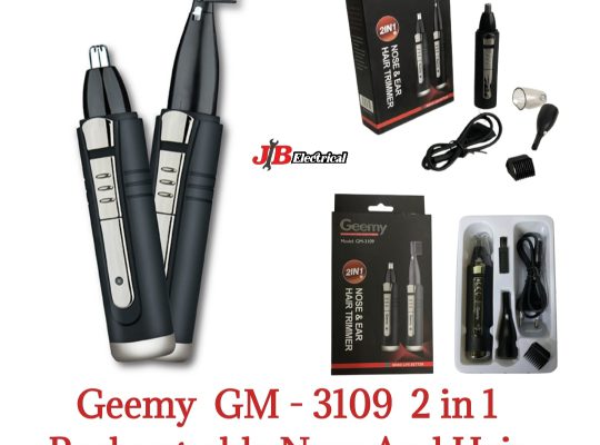 Geemy GM-3109 2 in 1 Rechargeable Nose and Hair Trimmer