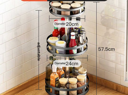 Factory Wholesale Can Rotating kitchen condiments storage holders & racks multi-functional round square kitchen storage rack