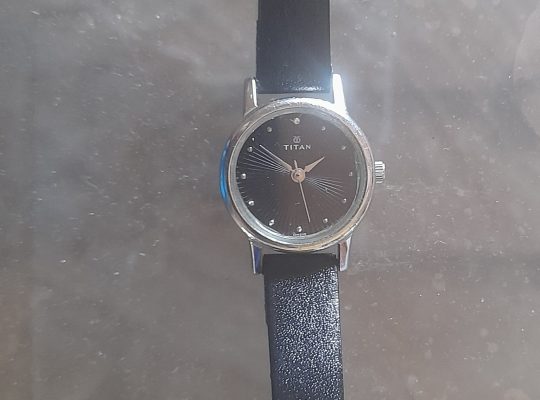 Ladies black Titan wristwatch