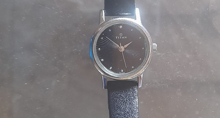 Ladies black Titan wristwatch