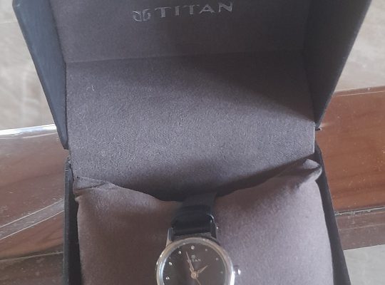 Ladies black Titan wristwatch