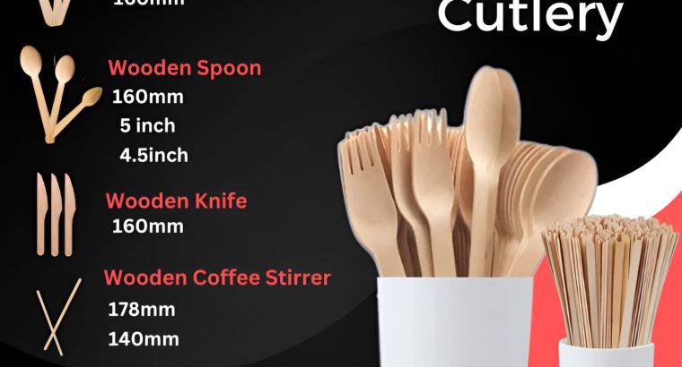 Eco Friendly Wooden Cutlery Spoons Fork Knives