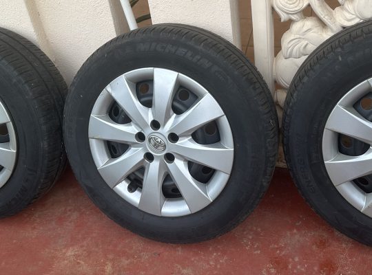 Tires with Rims and Wheel Covers