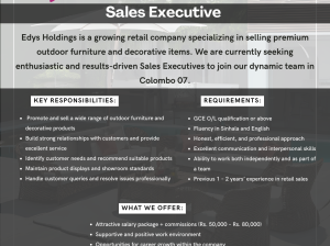 Sales Executive – Colombo 07 | Apply Today