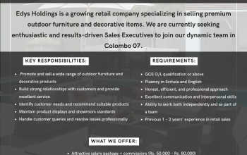 Sales Executive – Colombo 07 | Apply Today