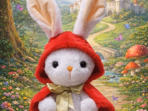 Handmade Soft Toy Red Riding Bunny