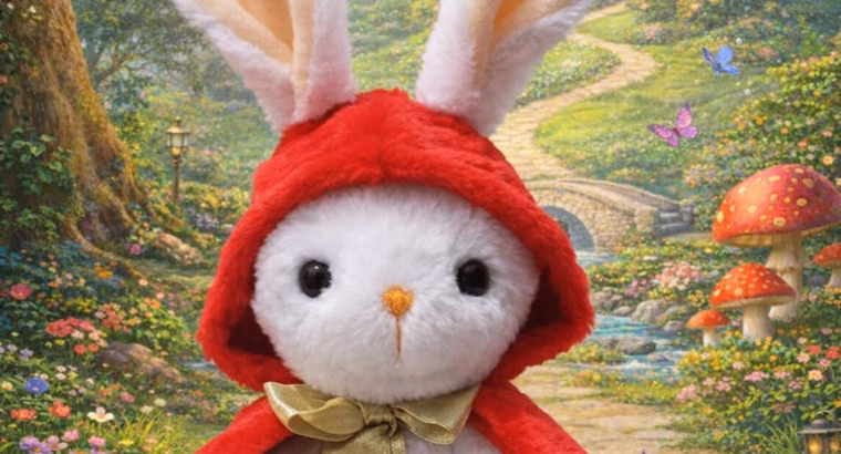 Handmade Soft Toy Red Riding Bunny